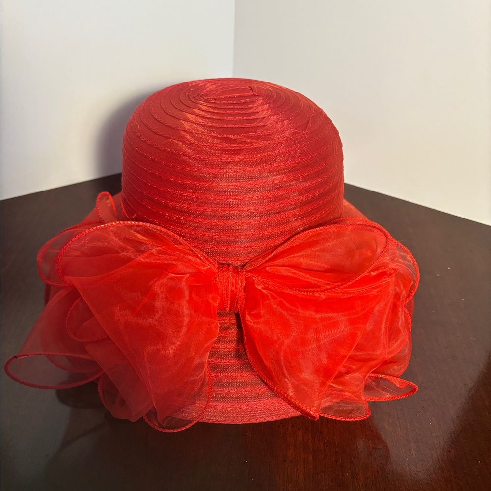 Women’s wide brim silk ribbon hat
